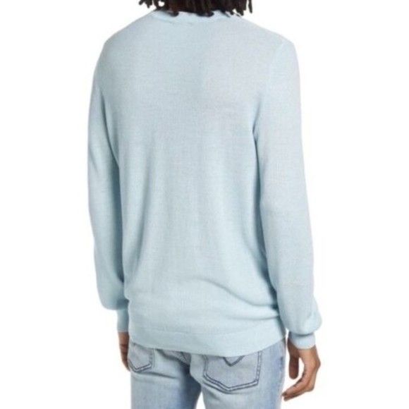 NWT A.P.C. Men's Christian Crewneck Pullover Sweater Blue Clair XL Long Sleeve - Picture 3 of 9